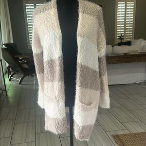 Cozy Women's Striped Sweater Cardigan